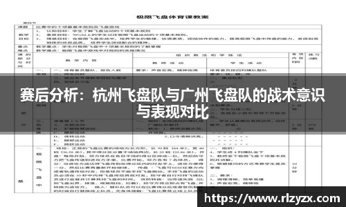 赛后分析：杭州飞盘队与广州飞盘队的战术意识与表现对比
